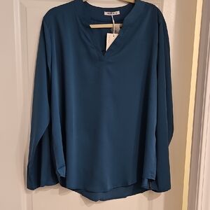 Teal Long Sleeve Blouse